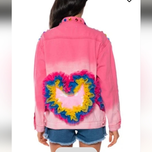 KAWAII PINK DENIM JACKET, Rainbow, Medium/large - Picture 9 of 16
